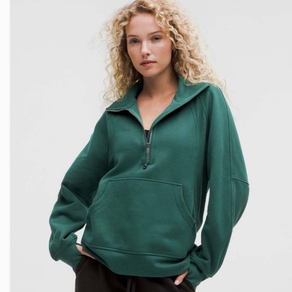 Lululemon Green Quarter-Zip scuba Pullover
